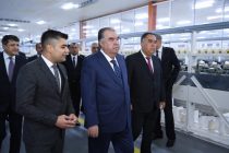 President Emomali Rahmon Familiarizes with the Production Process at «Arvis Zelal Textile» LLC in Mastchoh District
