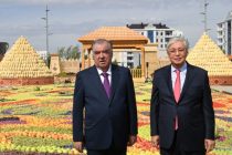 Emomali Rahmon and Kassym-Jomart Tokayev Visits the Exhibition of Industrial, Agricultural Products and Folk Crafts of Tajikistan in Kazakhstan