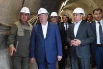 President Emomali Rahmon Gets Acquainted with Progress of Work in the Grouting and Drainage Tunnel at «Rogun» HPP