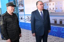 President Emomali Rahmon Inspects Project for the Construction of the State Automobile Inspection Division of SAI Department of the Ministry of Internal Affairs in the City of Vahdat