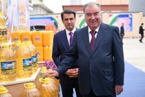 President Emomali Rahmon Attended Ceremony to Commission the Oil Production Factory Fayzi Barakat in Sino District of Dushanbe
