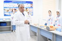 Leader of the Nation Emomali Rahmon Attends Opening of an Additional Educational Building of the Medical College of Vahdat