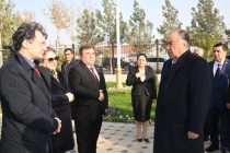 President Emomali Rahmon Attends the Unveiling Ceremony for the Monument to Academician Bobojon Ghafurov in Sughd Province.