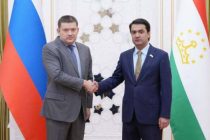 Speaker of the National Assembly Rustam Emomali Meets the Deputy Chairman of the Russian Federal Assembly Nikolai Zhuravlev