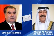 Head of our State Emomali Rahmon Sends Congratulatory Message to New Emir of Kuwait on Taking Office