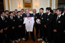 President Emomali Rahmon Meets with National Football Team of Tajikistan