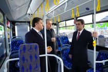 Rustam Emomali Attends the Presentation of Thirty New Electric Buses in Dushanbe