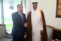 Leader of Tajikistan Emomali Rahmon Meets with Emir of the State of Qatar Sheikh Tamim bin Hamad Al-Thani in Doha