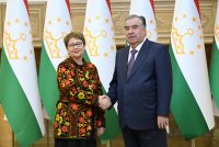 The Head of State Emomali Rahmon Receives the President of the European Bank for Reconstruction and Development Odile Renaud-Basso