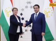 Speaker of Majlisi milli, Chairman of Dushanbe Rustami Emomali Meets with President of the European Bank for Reconstruction and Development