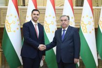 President of Tajikistan Emomali Rahmon receives the OSCE Chairperson-in-Office, Minister for Foreign, Trade and European Affairs of Malta Ian Borg