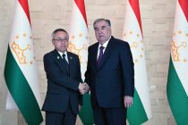 President of Tajikistan Emomali Rahmon receives the UN Under-Secretary-General for Economic and Social Affairs Li Junhua