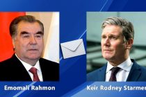 President of Tajikistan Emomali Rahmon congratulates new UK Prime Minister Keir Starmer