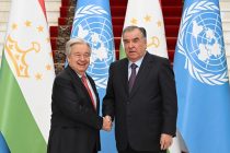 President of Tajikistan Emomali Rahmon meetis with Secretary-General of the United Nations Antonio Guterres