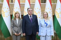 President of Tajikistan Emomali Rahmon receives the Vice President of the World Bank Antonella Bassani and the Vice President of the International Finance Corporation Hela Cheikhrouhou