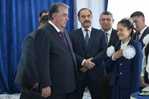 President Emomali Rahmon presents gifts to 100 orphans in Asht district