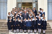 Leader of the Nation Emomali Rahmon presents gifts to orphans in Khujand