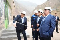 President of Tajikistan Emomali Rahmon inspected progress at Roghun HPP’ protective dam