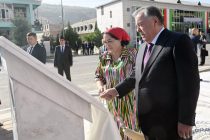 President Emomali Rahmon raised National Flag in Rasht district