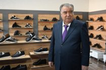 The Head of state Emomali Rahmon opens new shoe factory in Konibodom