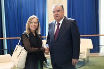 President of Tajikistan Emomali Rahmon meets with Secretary-General of the World Meteorological Organization Celeste Saulo