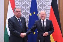 President of Tajikistan Emomali Rahmon meets with the Federal Chancellor of Germany Olaf Scholtz