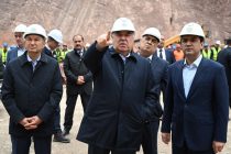 President of Tajikistan Emomali Rahmon inspected progress at Rogun HPP dam