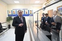 Leader of the Nation Emomali Rahmon attends the commissioning ceremony of Land Committee and the State Subsidiary Enterprise of Real Estate Registration in Khovaling