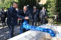 President Emomali Rahmon participated in ceremony for commissioning of drinking water line in Vahdat town of Lakhsh district