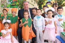 The Head of state Emomali Rahmon attended the opening of preschool education institution No. 2 in Konibodom