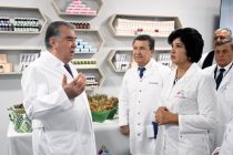 President Emomali Rahmon opens pharmaceutical enterprise in Guliston city