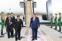 President Emomali Rahmon arrives in Turkmenistan on working visit