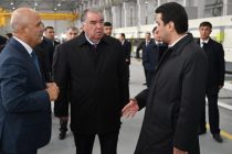 The Head of state Emomali Rahmon attended the inauguration of the Sandwich Panel Production Line in Dushanbe