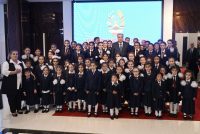 President Emomali Rahmon presents gifts to orphans of the city of Khorugh