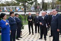 President Emomali Rahmon attended opening of two newly-built preschool education institutions in Rudaki district