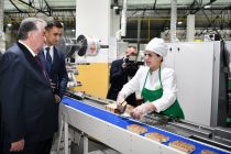 President Emomali Rahmon  attended the opening ceremony of the confectionery factory in Rudaki district