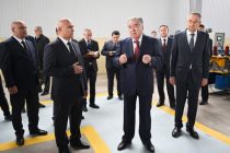 Leader of the Nation Emomali Rahmon participated in ceremony to commission the enterprise for tin roofing and cold store in Bokhtar