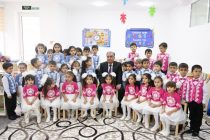 Leader of the Nation Emomali Rahmon attended the inauguration of kindergarten in Ismoili Somoni town of Kushoniyon district