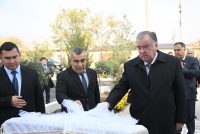 President Emomali Rahmon inaugurated Faroghatbonu footwear manufacturing plant  in Bobojon Ghafurov