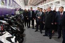 The Head of state Emomali Rahmon participated in ceremony to commission Sayri Sughd electric toy scooter manufacturing plant in Khujand