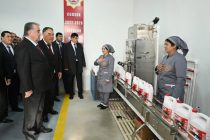 President Emomali Rahmon attended ceremony to commission the Kuli Sarez antifreeze enterprise in Istaravshan city