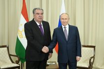 President of Tajikistan Emomali Rahmon meets with President of the Russian Federation Vladimir Putin