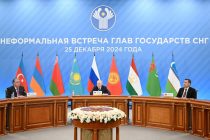 President of Tajikistan Emomali Rahmon participates in an informal CIS heads of state meeting