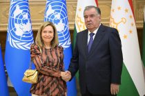 President of Tajikistan Emomali Rahmon receives the Secretary-General of the World Meteorological Organization Ms. Celeste Saulo