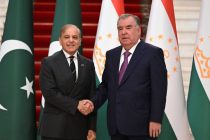 President of Tajikistan Emomali Rahmon meets with the Prime Minister of the Islamic Republic of Pakistan Shehbaz Sharif