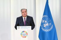 President of Tajikistan Emomali Rahmon attends the United Nations Ocean Conference in Nice, France
