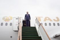 President Emomali Rahmon arrives in Azerbaijan for ECO summit