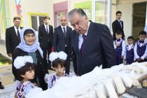 Leader of the Nation Emomali Rahmon Inaugurates Fotima and Zuhro Preschool in Basmanda Village, Devashtich District