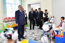 Leader of the Nation Emomali Rahmon Inaugurates New Building of Preschool Educational Institution No. 6 «Guliston» in Aini District