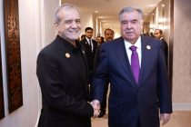 President Emomali Rahmon meets with the President of the Islamic Republic of Iran Masoud Pezeshkian